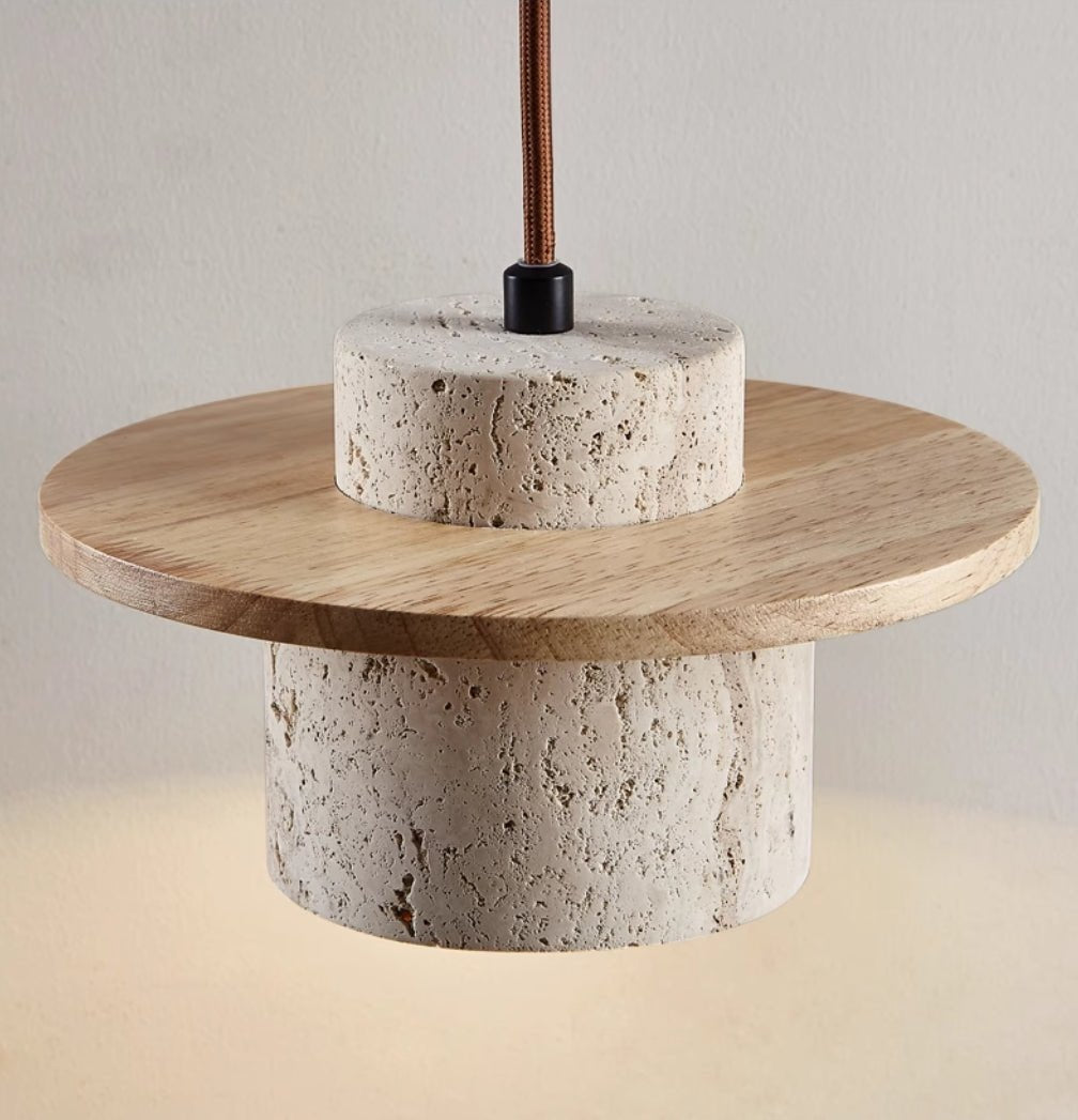 Elegante Travertin Hanglamp voor Stijlvolle Verlichting