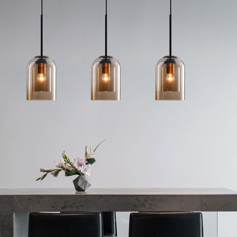 Elegante Dubbele Glazen Hanglamp voor Modern Interieur