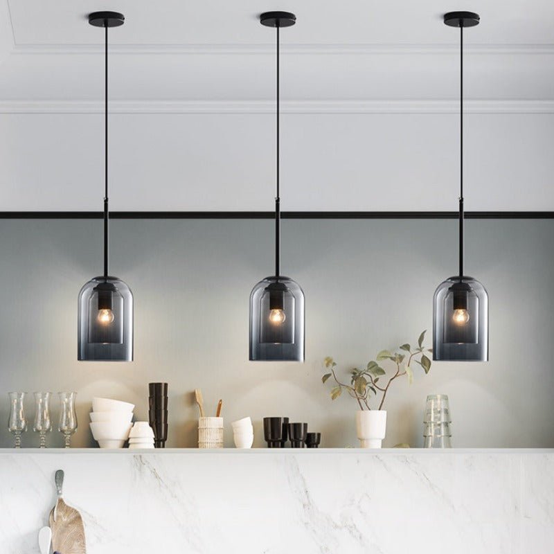 Elegante Dubbele Glazen Hanglamp voor Modern Interieur