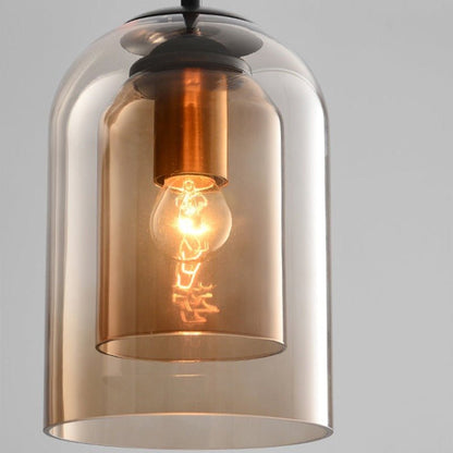 Elegante Dubbele Glazen Hanglamp voor Modern Interieur