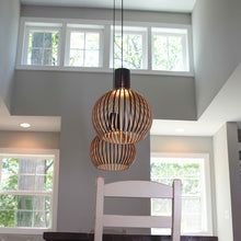 Handgemaakte Houten Hanglamp - Rustieke Verlichting