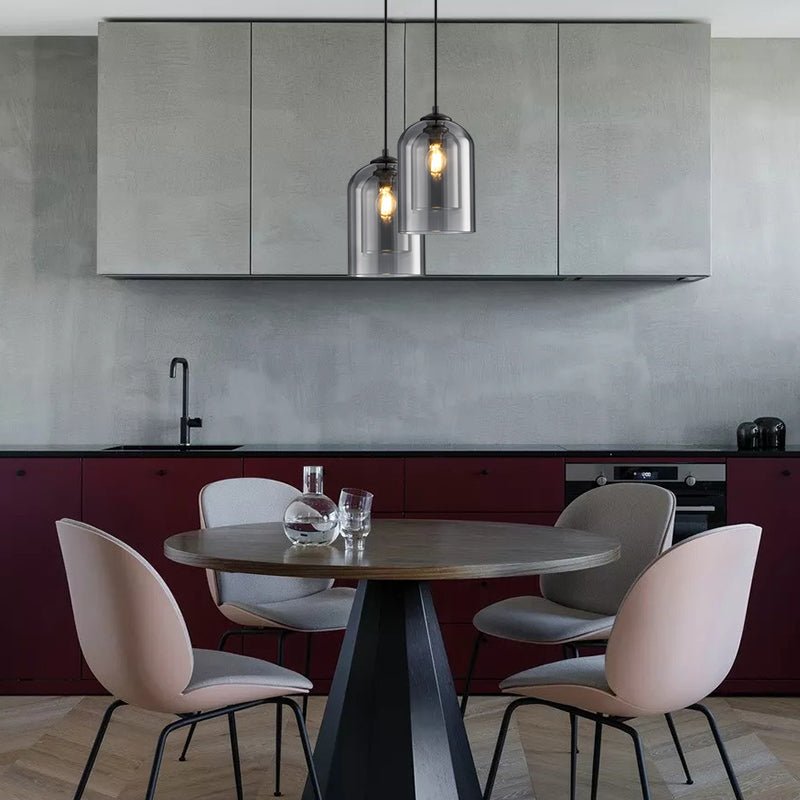 Elegante Dubbele Glazen Hanglamp voor Modern Interieur