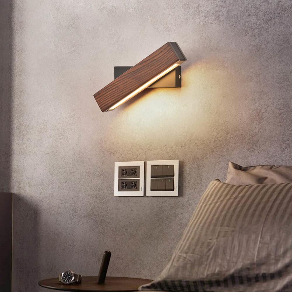 Moderne Draaibare Houten LED Wandlamp