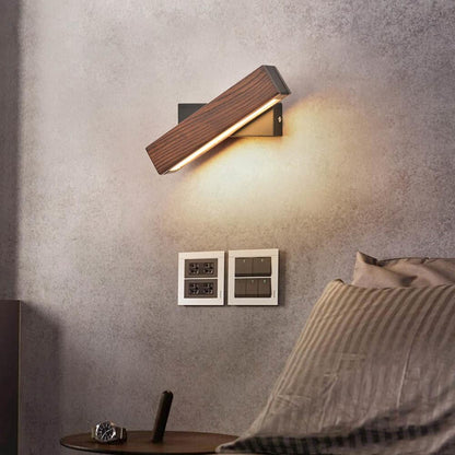 Moderne Draaibare Houten LED Wandlamp