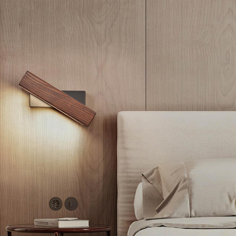 Moderne Draaibare Houten LED Wandlamp