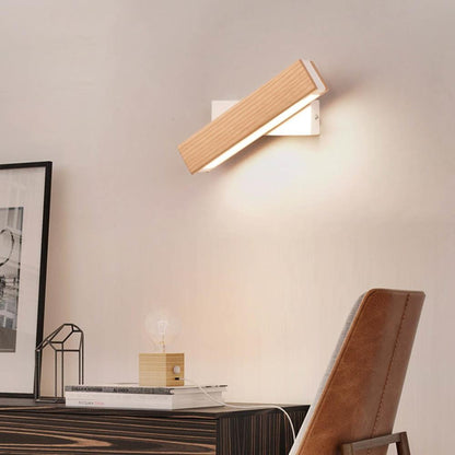 Moderne Draaibare Houten LED Wandlamp