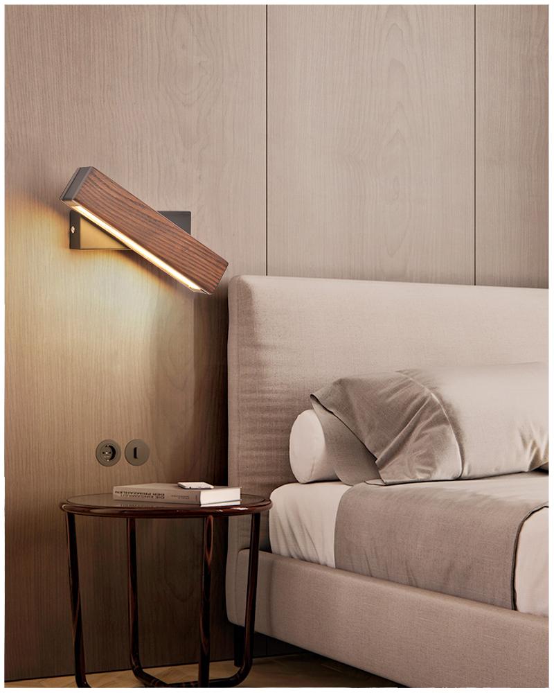 Moderne Draaibare Houten LED Wandlamp