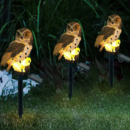 Betoverende Uil Zonne-Energie Tuinlamp