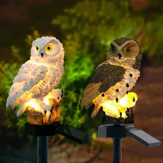 Betoverende Uil Zonne-Energie Tuinlamp